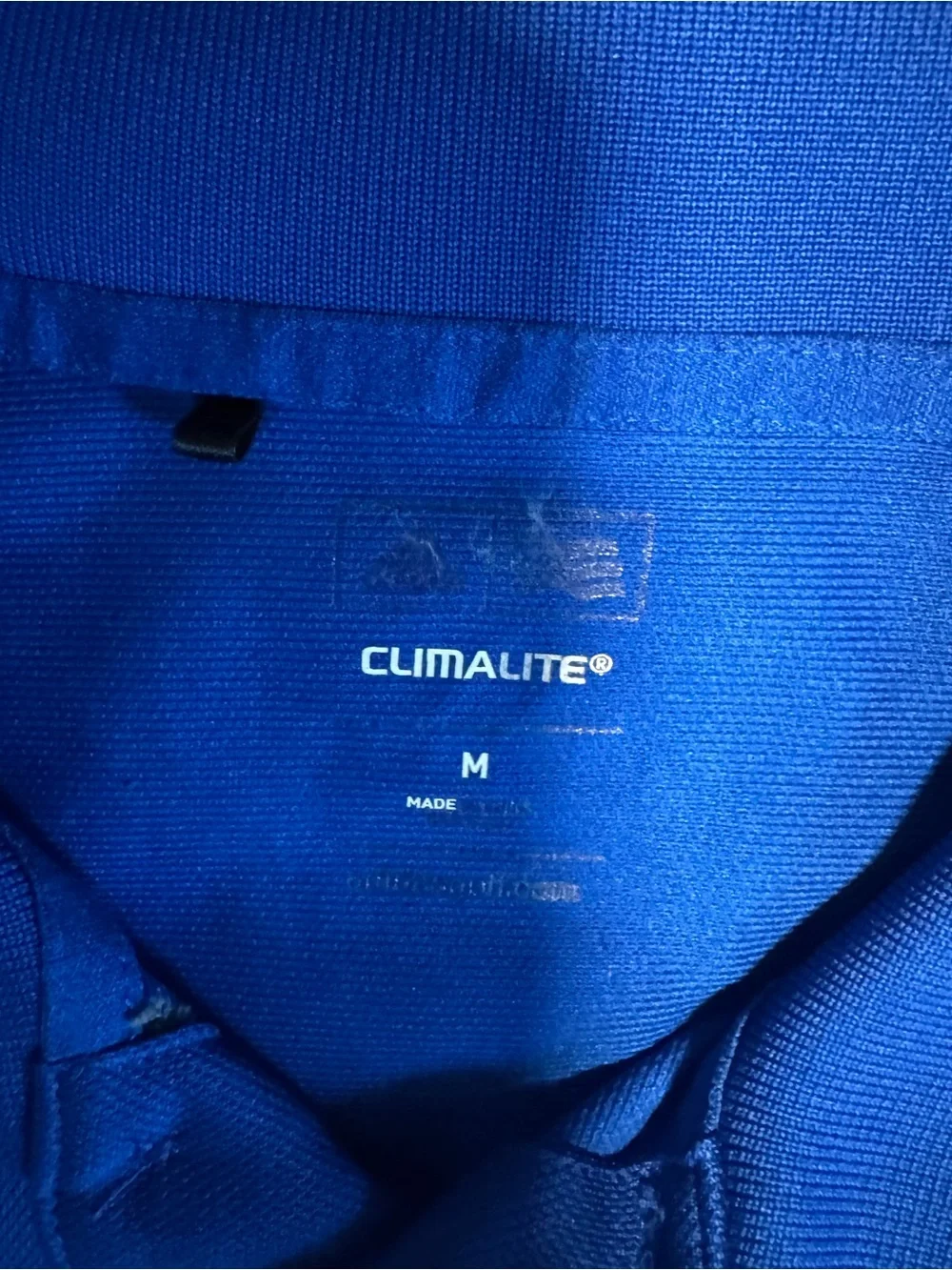adidas Royal Blue Polo with White Shoulder Piping